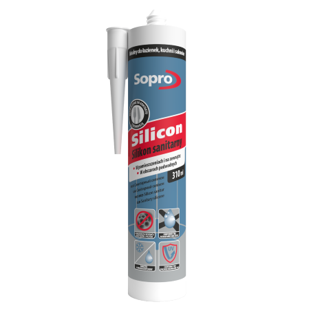 Silikon sanitarny SOPRO 310ml jasno-szary 16