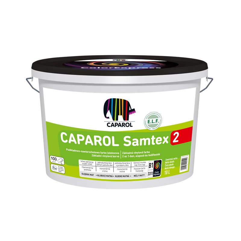 Farba wewnętrzna lateksowa Caparol Samtex 2 Biała 2,5L mat