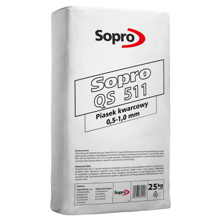 Piasek kwarcowy SOPRO QS511 25kg (0,5 -1 cm)