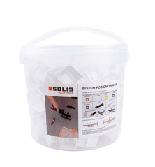 SOLID System do poziomowania płytek 400+40 klips gratis, 1,5 mm wiadro białe