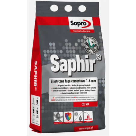 Elastyczna fuga cementowa perłowa SOPRO Saphir 16 jasnoszary 2kg